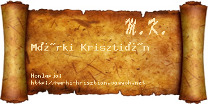 Márki Krisztián névjegykártya